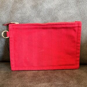 Hermes Red Zippered Pouch